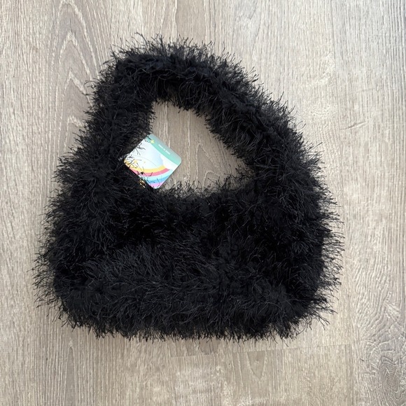 Fuzzy Black Purse NWT - Picture 3 of 3